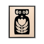 Black and White Minimalist Vase  Framed Canvas Print Gallery Image 6