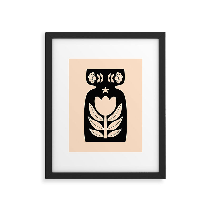 Black and White Minimalist Vase  Framed Art Print Gallery Image 5