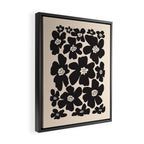 Black and White Retro Daisy Framed Canvas Print Gallery Image 2