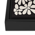 Black and White Retro Floral 2 Framed Canvas Print Gallery Image 3