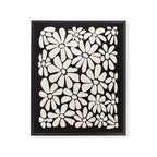 Black and White Retro Floral 2 Framed Canvas Print Gallery Image 6