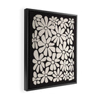 Black and White Retro Floral 2 Framed Canvas Print Gallery Image 2