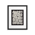 Black and White Retro Floral 2 Framed Art Print Gallery Image 5