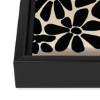 Black and White Retro Floral Art Print  Framed Canvas Print Gallery Image 3