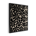 Black and White Retro Floral Art Print  Framed Canvas Print Gallery Image 2
