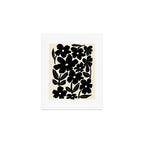 Black and White Retro Groovy Flowers  Art Print Gallery Image 1
