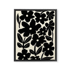 Black and White Retro Groovy Flowers  Framed Canvas Print Gallery Image 8