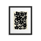Black and White Retro Groovy Flowers  Framed Art Print Gallery Image 4