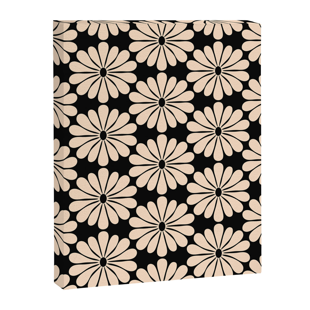 Black and White Retro Modern Daisy Canvas Print Gallery Image 6