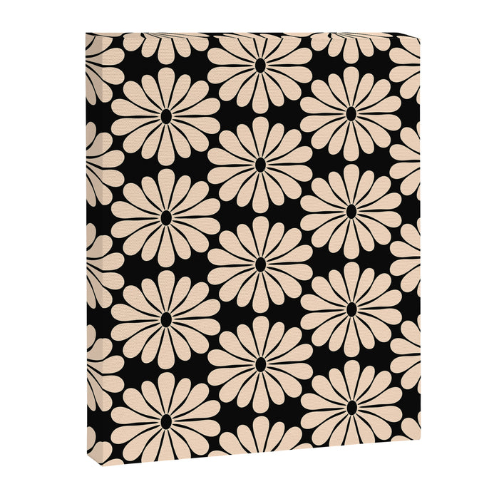 Black and White Retro Modern Daisy Canvas Print Gallery Image 1