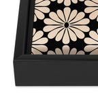 Black and White Retro Modern Daisy Framed Canvas Print Gallery Image 3