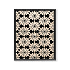 Black and White Retro Modern Daisy Framed Canvas Print Gallery Image 6