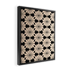 Black and White Retro Modern Daisy Framed Canvas Print Gallery Image 2