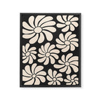 Black and White Retro Super Bloom - 70's vibe  Framed Canvas Print Gallery Image 8
