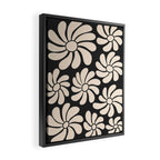 Black and White Retro Super Bloom - 70's vibe  Framed Canvas Print Gallery Image 2