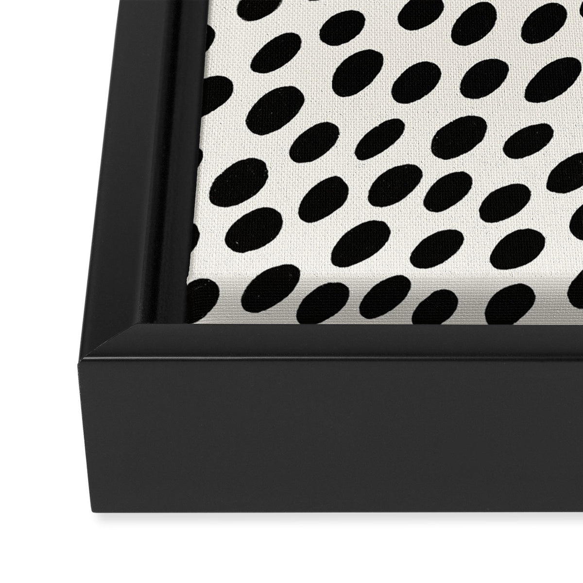 Black and White Spots pattern Framed Canvas Print Gallery Image 3