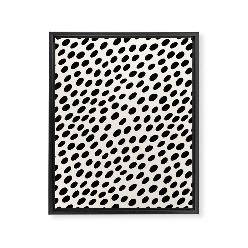 Black and White Spots pattern Framed Canvas Print Gallery Image 8