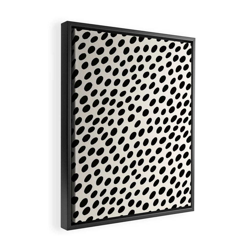 Black and White Spots pattern Framed Canvas Print Gallery Image 2