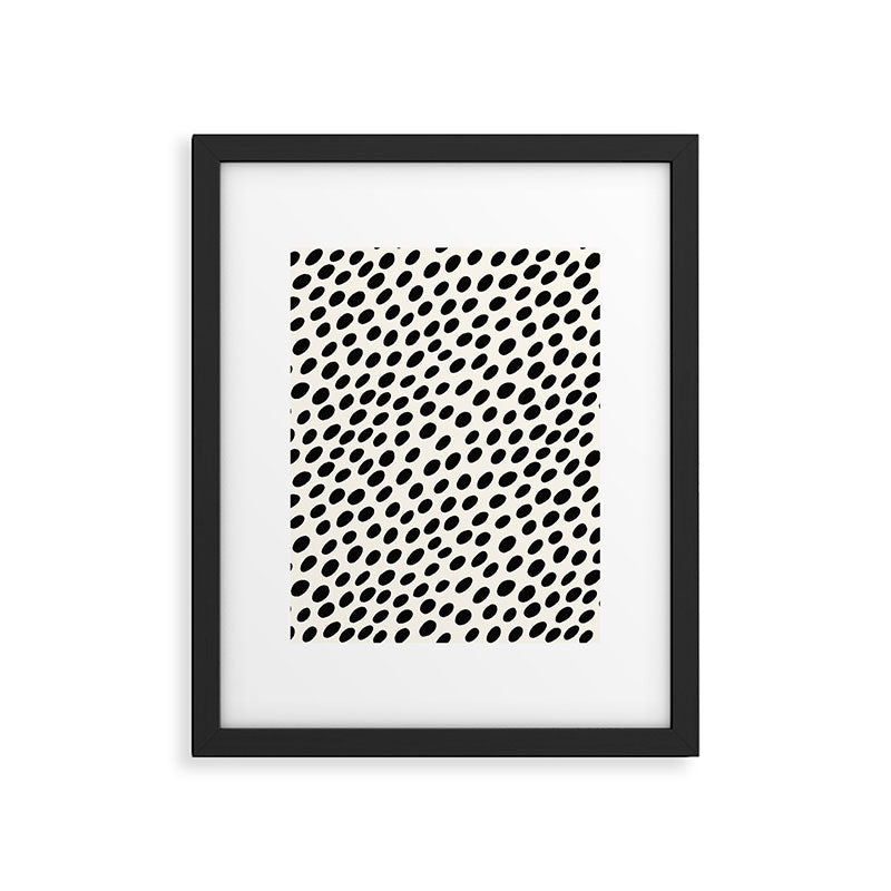 Black and White Spots pattern Framed Art Print Gallery Image 6