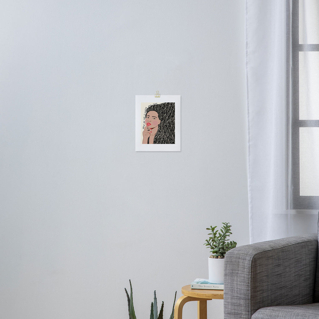 Black and White Woman Portrait  Art Print Gallery Image 3