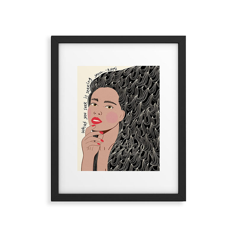 Black and White Woman Portrait  Framed Art Print Gallery Image 6