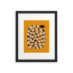 Black & Cream Snake Flower - Orange  Framed Art Print Gallery Image 4