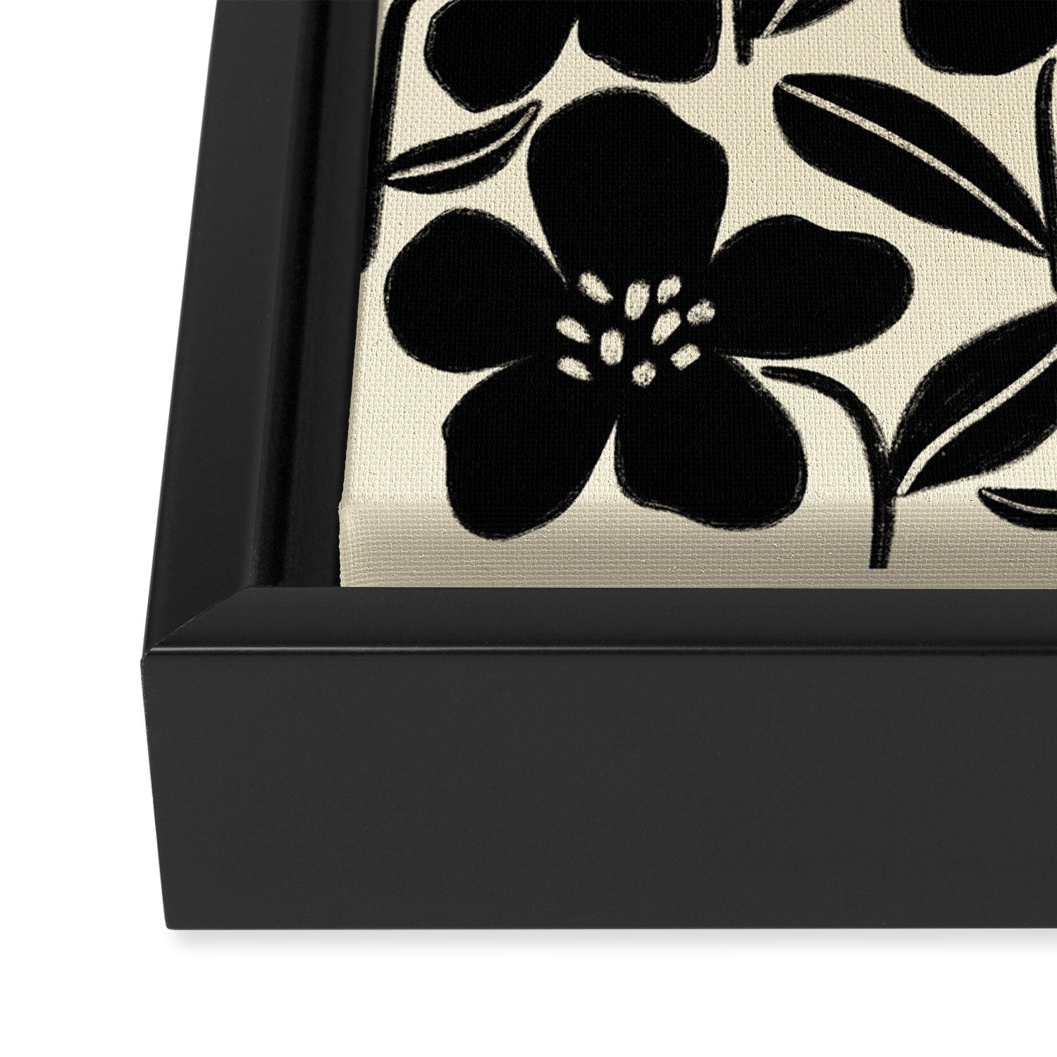 Black & White Blossom Framed Canvas Print Gallery Image 3
