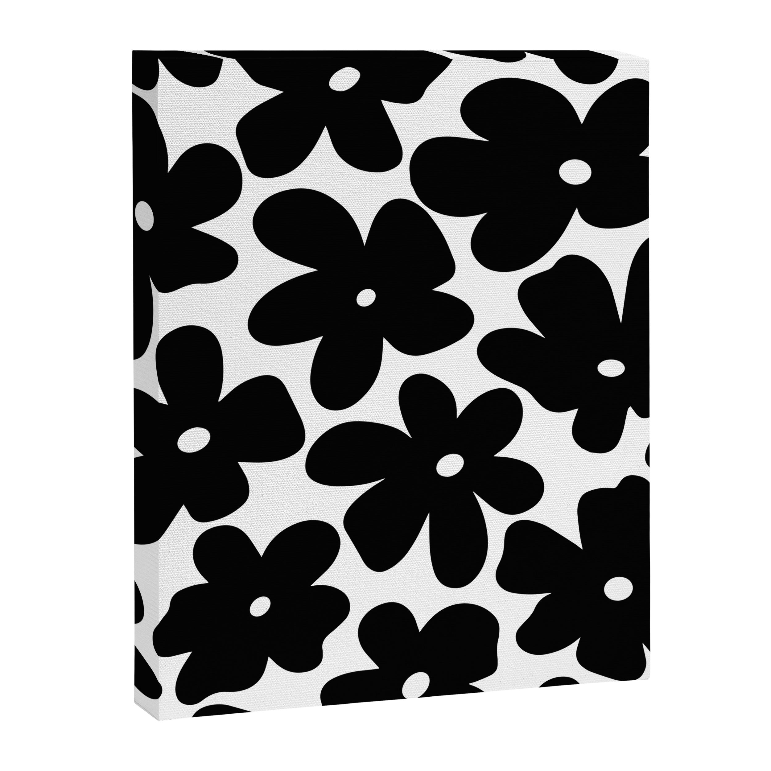 Black & White Flower - 70's Daisies Canvas Print Gallery Image 8