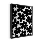 Black & White Flower - 70's Daisies Framed Canvas Print Gallery Image 2