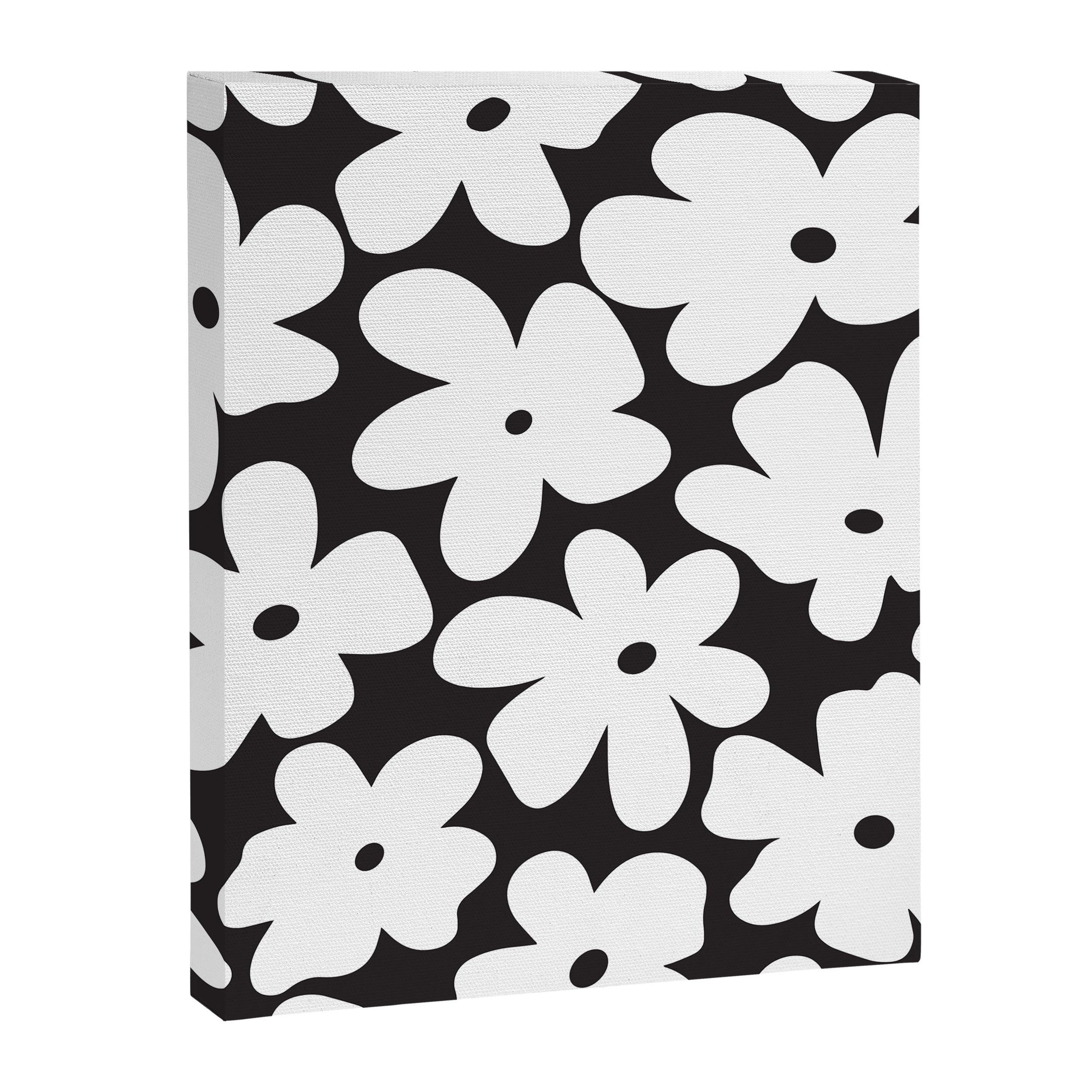 Black & White Flower - 70's White Daisies Canvas Print Gallery Image 8