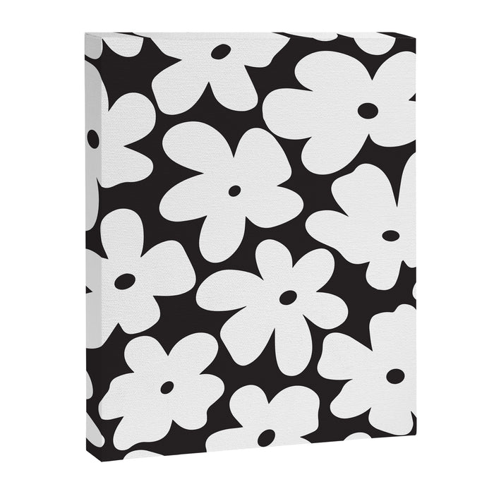 Black & White Flower - 70's White Daisies Canvas Print Gallery Image 1
