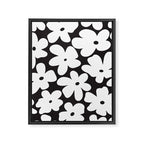 Black & White Flower - 70's White Daisies Framed Canvas Print Gallery Image 8