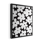 Black & White Flower - 70's White Daisies Framed Canvas Print Gallery Image 2