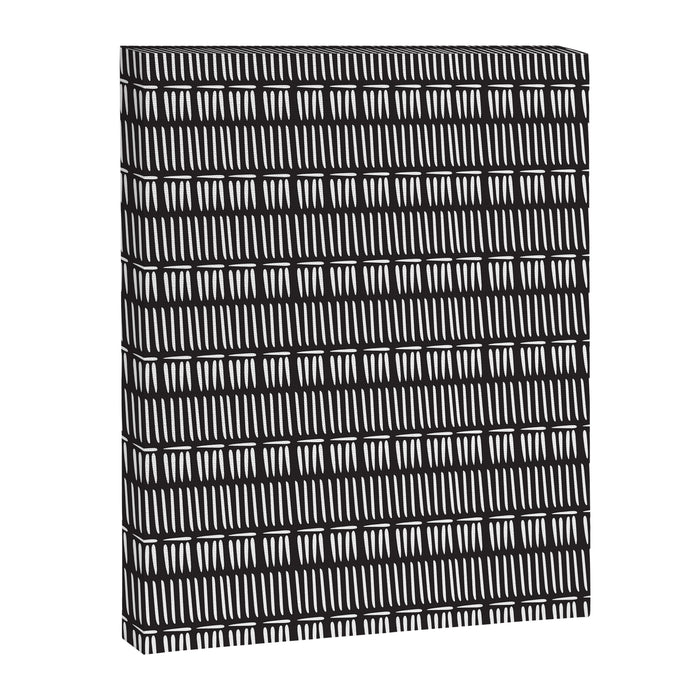 Black & White Stripe Pattern - black background Canvas Print Gallery Image 1