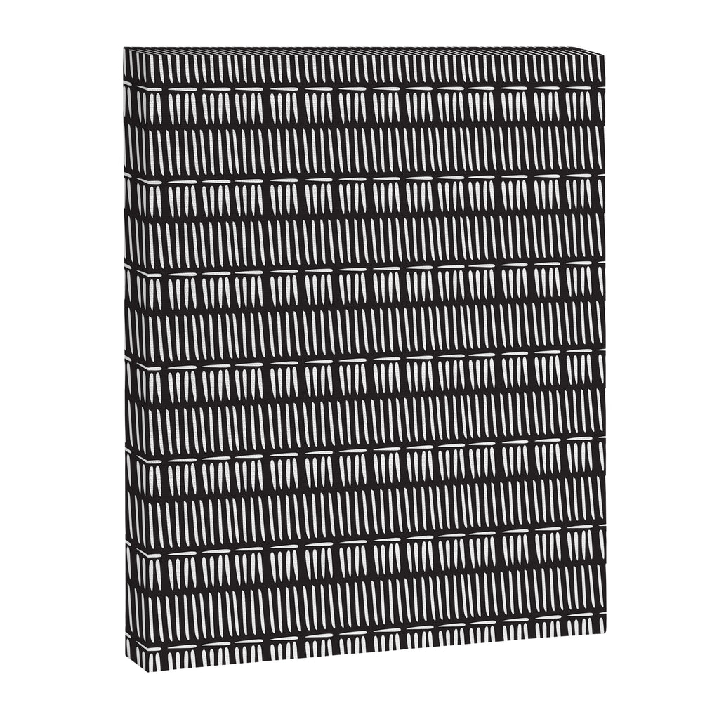 Black & White Stripe Pattern - black background Canvas Print Gallery Image 6