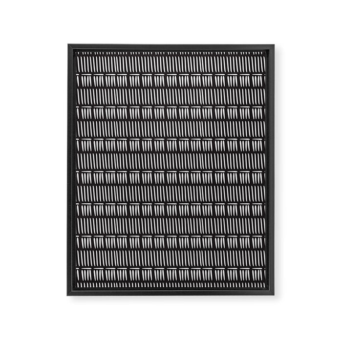 Black & White Stripe Pattern - black background Framed Canvas Print Gallery Image 1