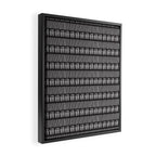 Black & White Stripe Pattern - black background Framed Canvas Print Gallery Image 2