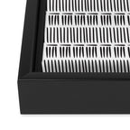 Black & White Stripe Pattern - white background Framed Canvas Print Gallery Image 3