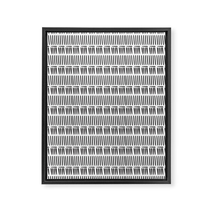 Black & White Stripe Pattern - white background Framed Canvas Print Gallery Image 1