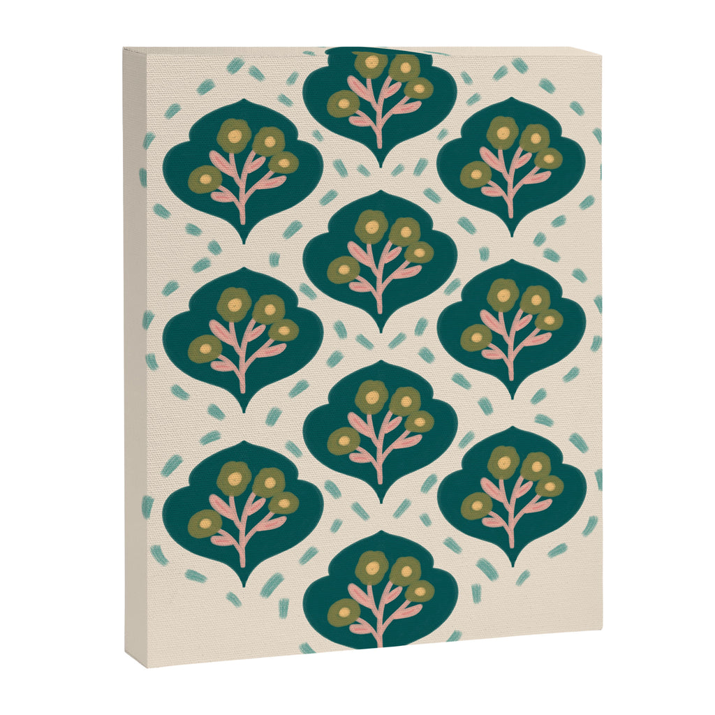 Block-Print Floral Canvas Print Gallery Image 8