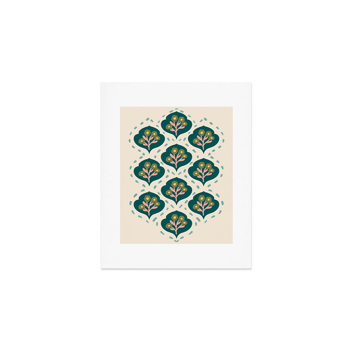 Block-Print Floral Art Print Gallery Image 1