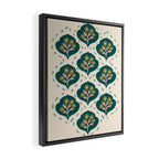 Block-Print Floral Framed Canvas Print Gallery Image 2