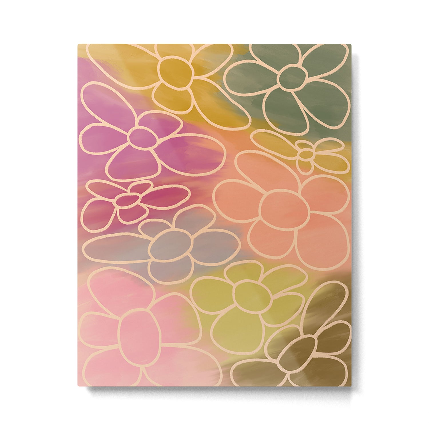 Bloom Rainbow - abstract daisy  Metal Print Gallery Image 4
