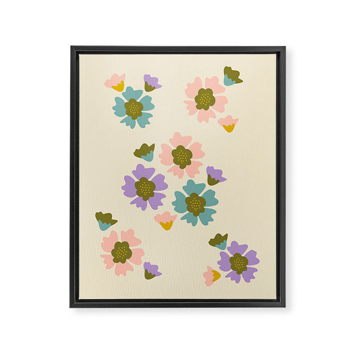 Blooming Flower - Cream  Framed Canvas Print Gallery Image 1