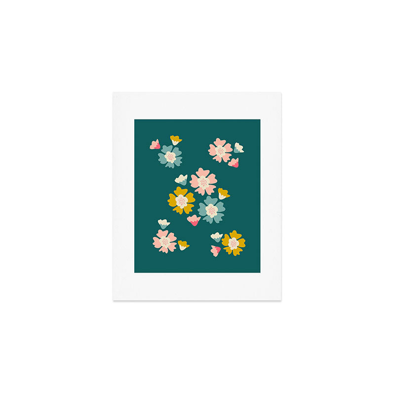 Blooming Flower - Green  Art Print Gallery Image 1