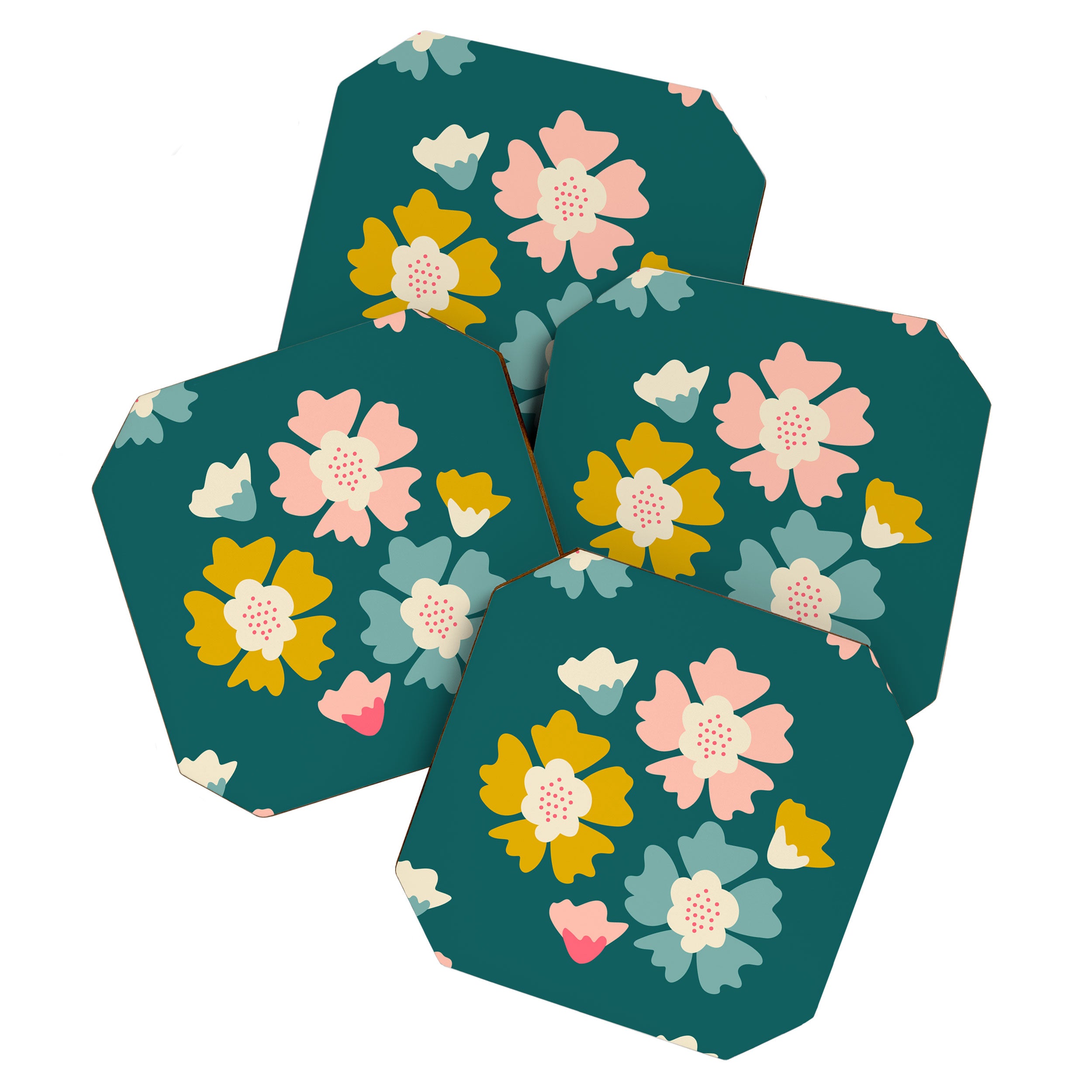 Blooming Flower - Green  Coaster Gallery Image 1