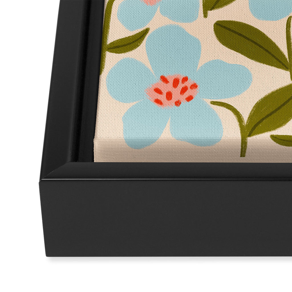 Blossom - Blue  Framed Canvas Print Gallery Image 3