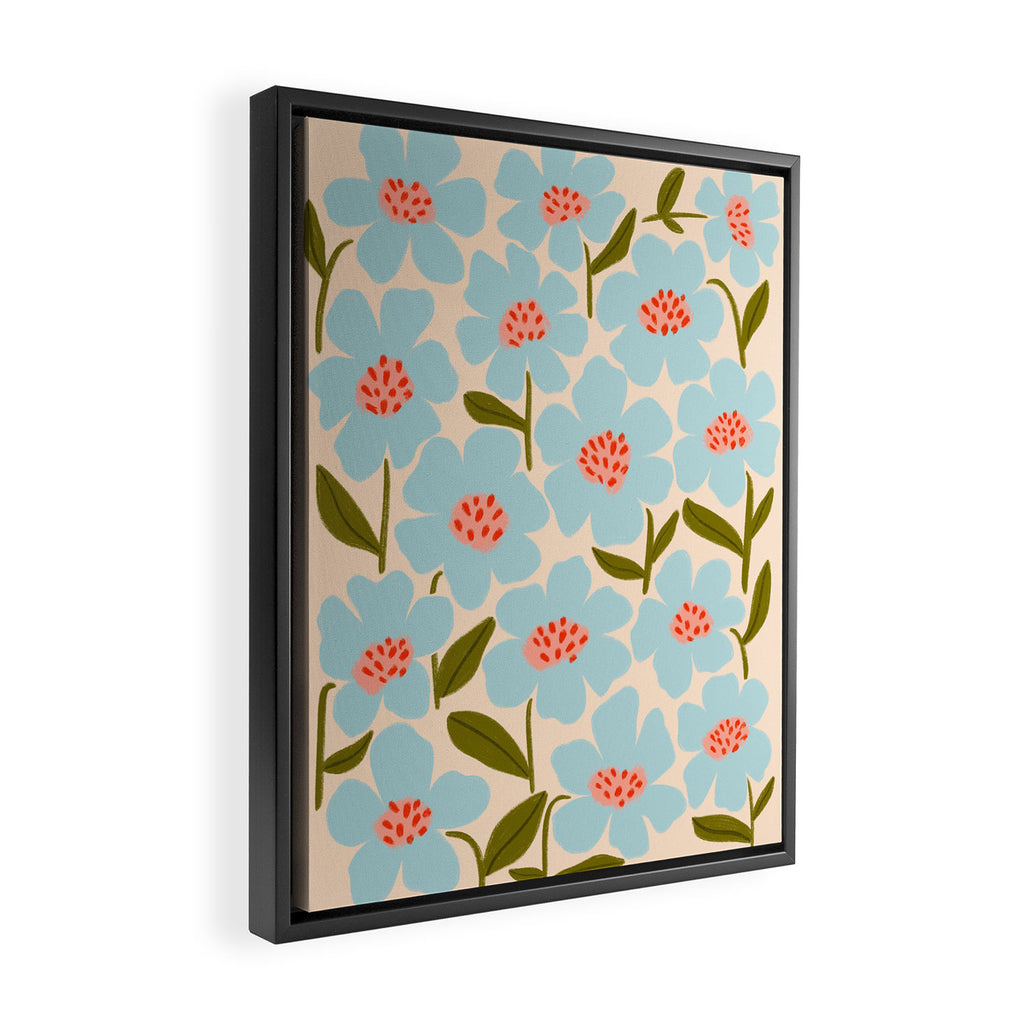 Blossom - Blue  Framed Canvas Print Gallery Image 2