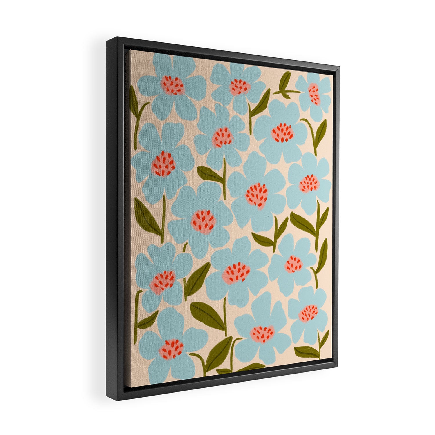 Blossom - Blue  Framed Canvas Print Gallery Image 2