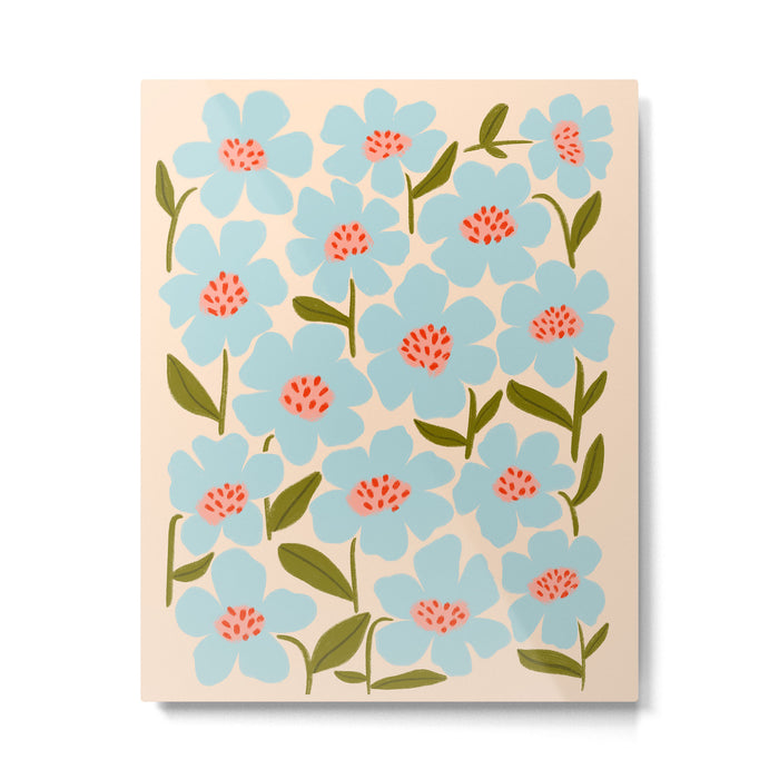 Blossom - Blue  Metal Print Gallery Image 1